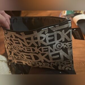 Redken Holographic Silver and Black cosmetic bag